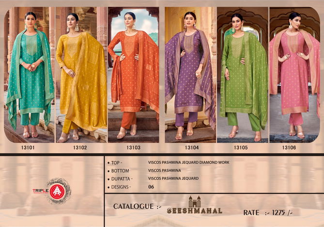 Seeshmahal By Triple Aaa Viscose Pashmina Dress Material Suppliers In India